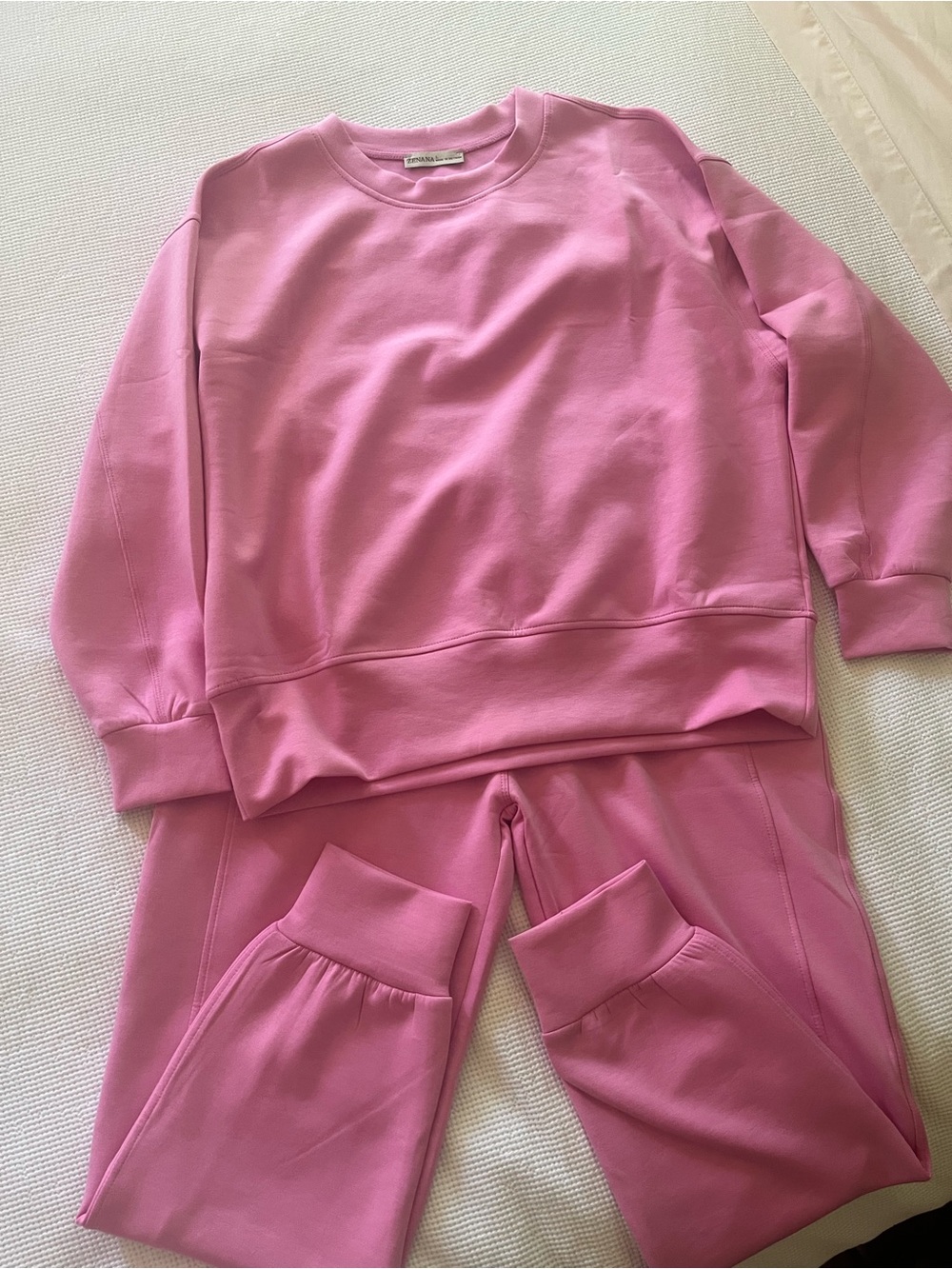 Women’s ZENANA sweatsuit set bubblegum pink